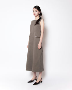 BACKLESS LONG ONE-PIECE (KHAKI)