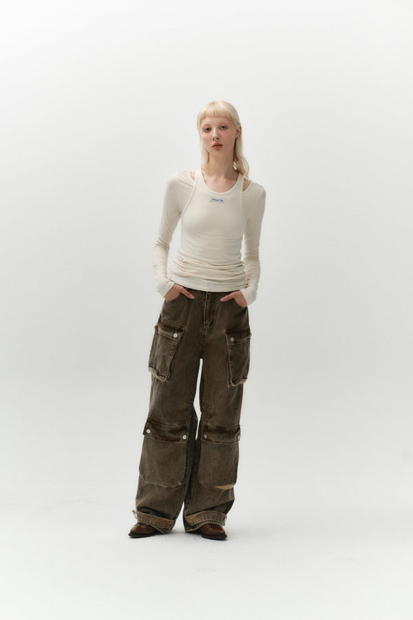 4 cargo pants (brown)