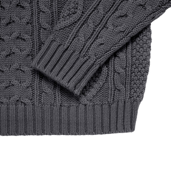 24FW LOW GAUGE CABLE KNIT CHARCOAL