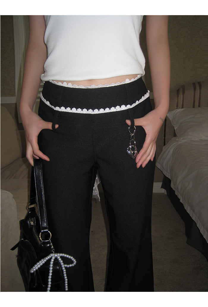 Ribbon back pointer flare bootcut pants