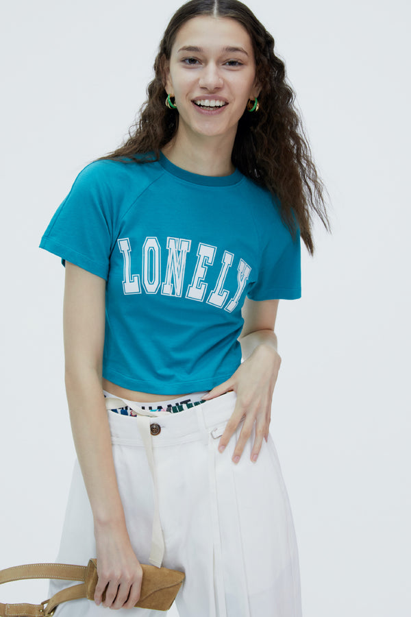 LONELY/LOVELY BABY T SHIRT RESORT-TEEL GREEN