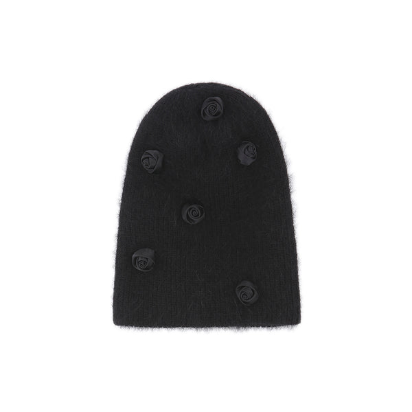 Rose Mohair Beanie (BLACK)