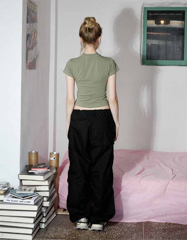 back pocket pants (black)