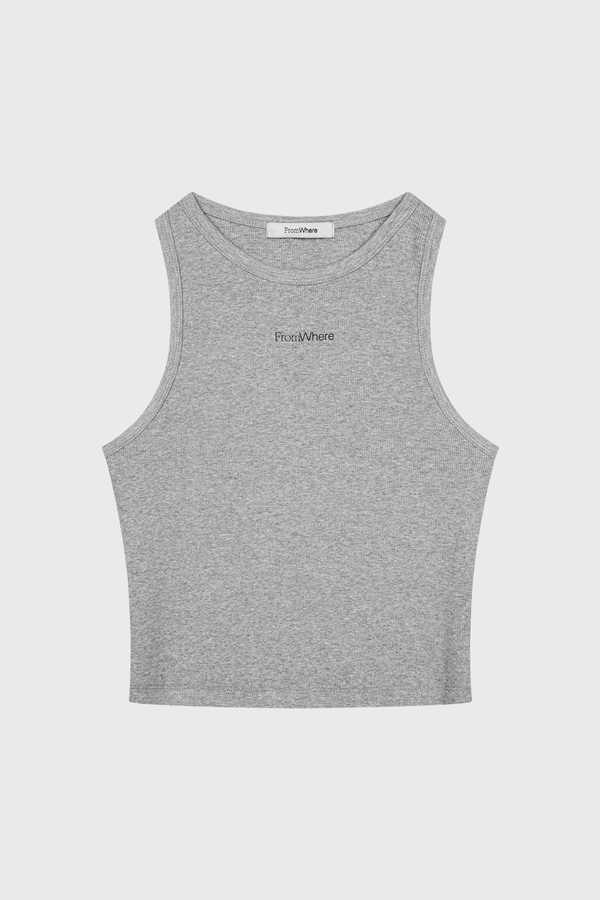 Logo Sleeveless Tee Gray