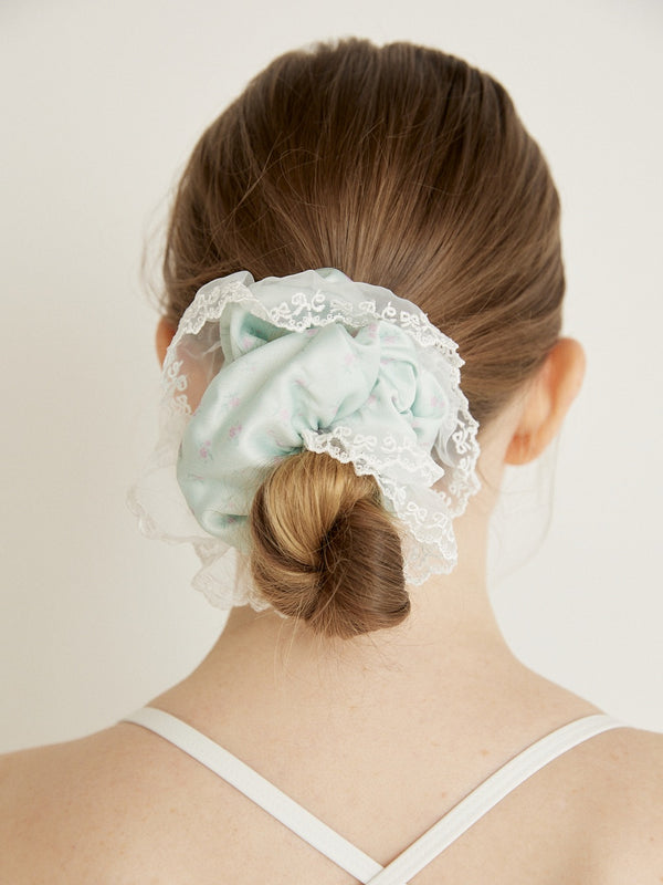 BIG LACE SCRUNCHIE - OLIVE