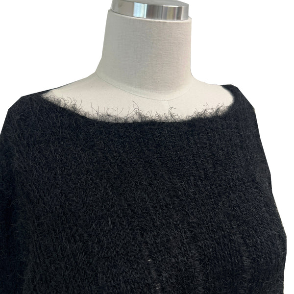  Milk tea angora long sleeve boat neck vertical knit top (5 colors)