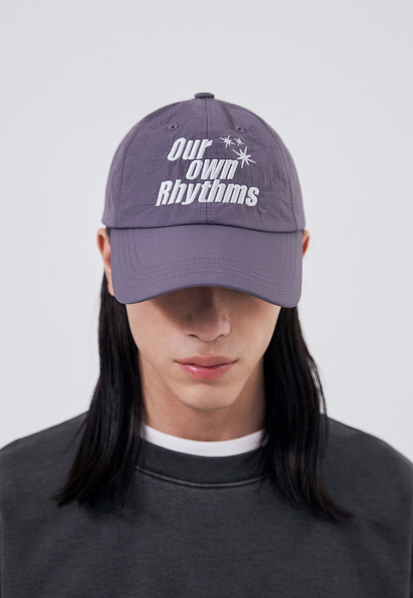 Slogan nylon cap - DARK PURPLE