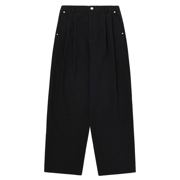 SIGNATURE COTTON WIDE PANTS [BLACK]