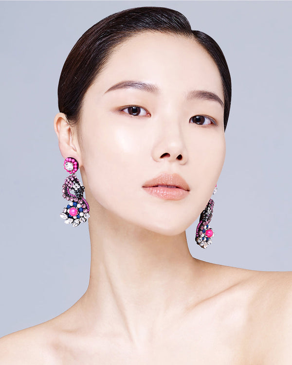 [Couture] Flamingo Hot Pink Earrings