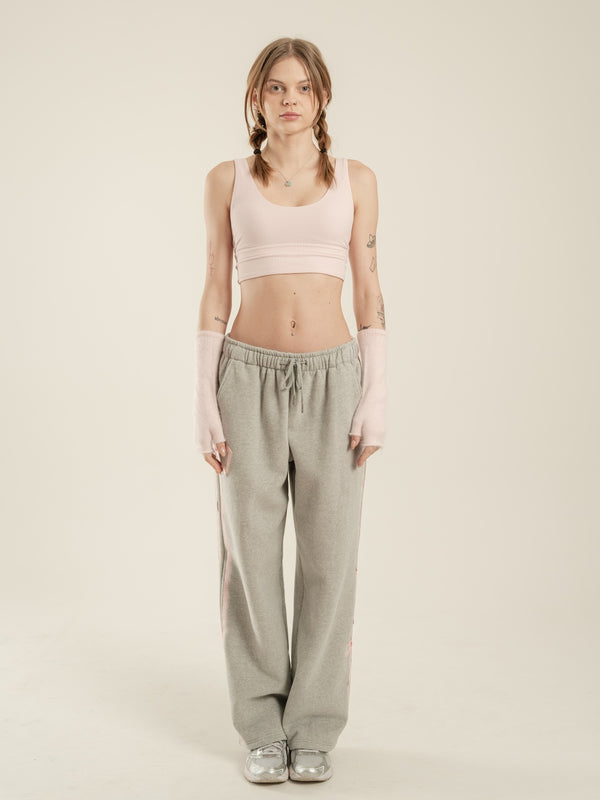 [FW ver] SWEET RIBBON SWEAT PANTS - GRAY/PINK