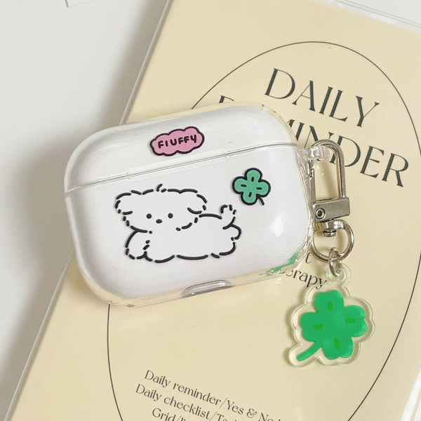 [AirPods] Fluffy puppy clover hard case (only case)