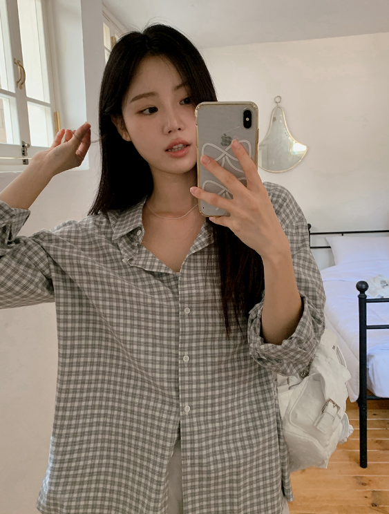 [SHOPPERMADE] High Quality Overfit Check Shirt (2color)