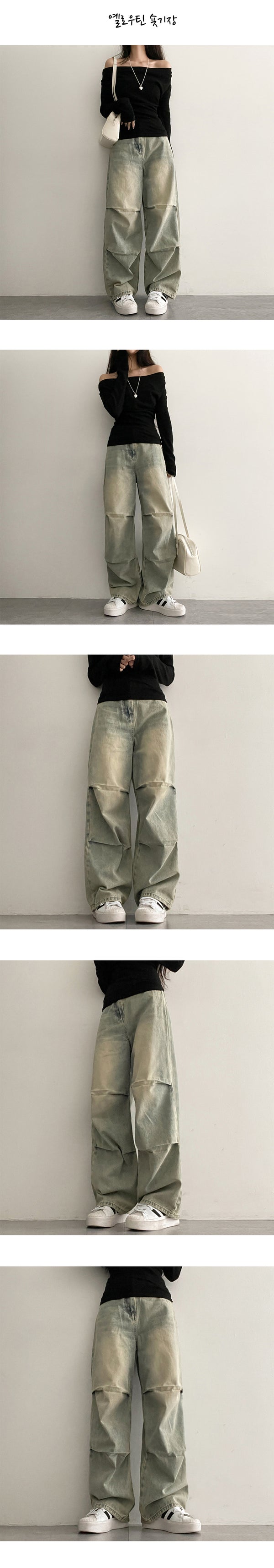 [Basic, Long/S~XL] Horizontal pintuck wide pants