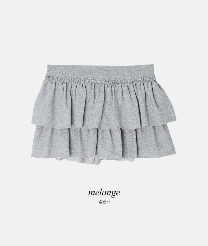 ピュアフリルミニティアードスカートパンツ (3color)
