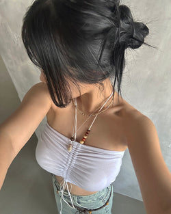 Woodball Halterneck Shirring Tube Top