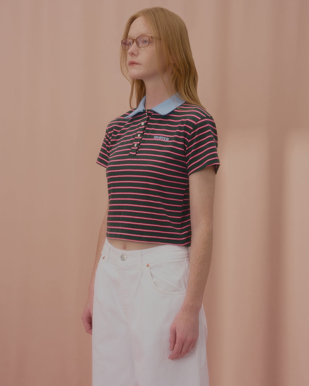 STRIPE LOGO COLLAR TSHIRT