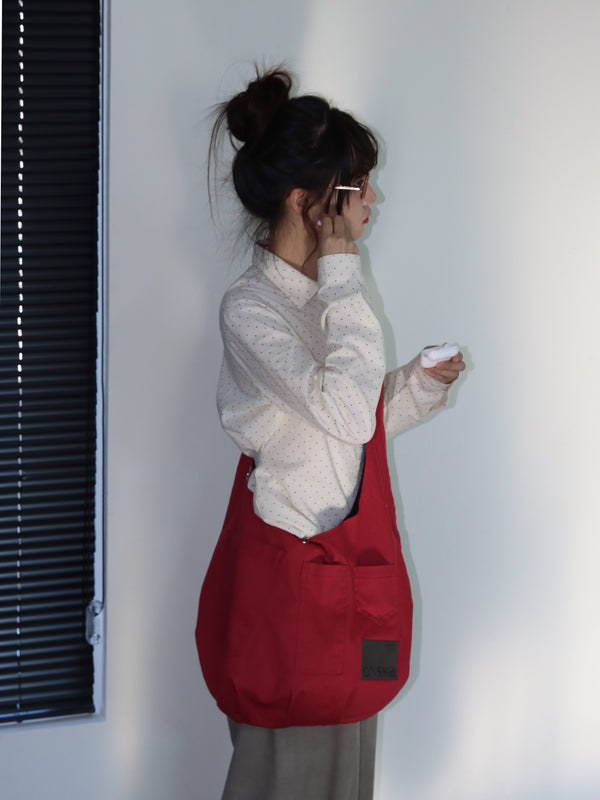 REVERSIBLE POCKET BAG (RED & NAVY)