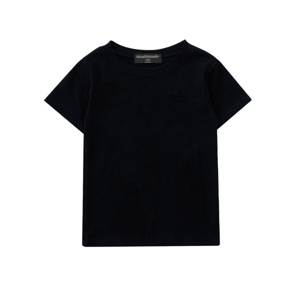 SLIM FIT REGULAR HALF T-SHIRT [BLACK]