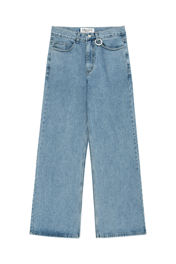 Light blue low-rise denim pants