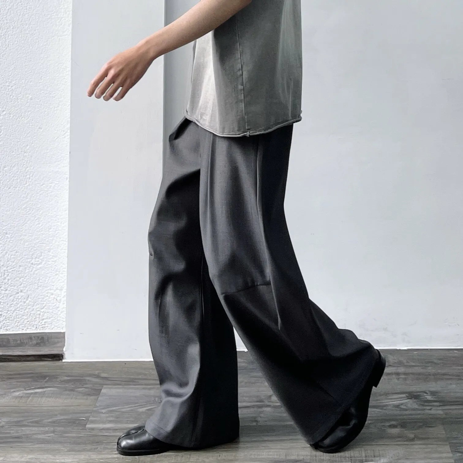 シングルプリーツカジュアルトラウザーズ