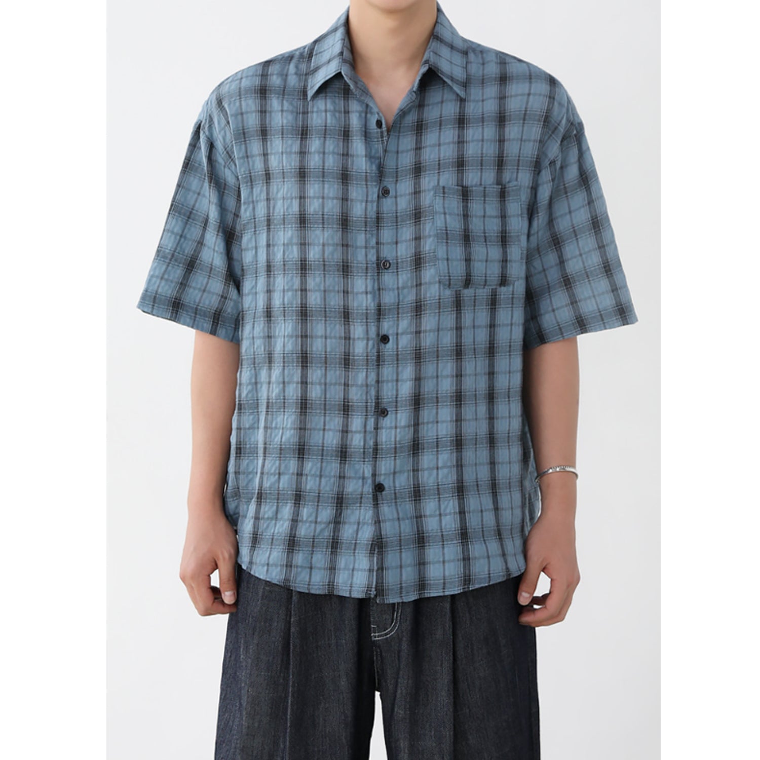 SUNSET TARTAN CHECK HALF SHIRT