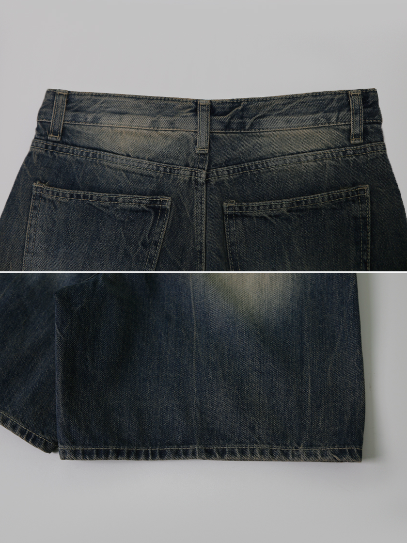 Washing Bermuda Wide Denim Shorts (2color)