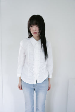 stripe front frill shirts(2colors)