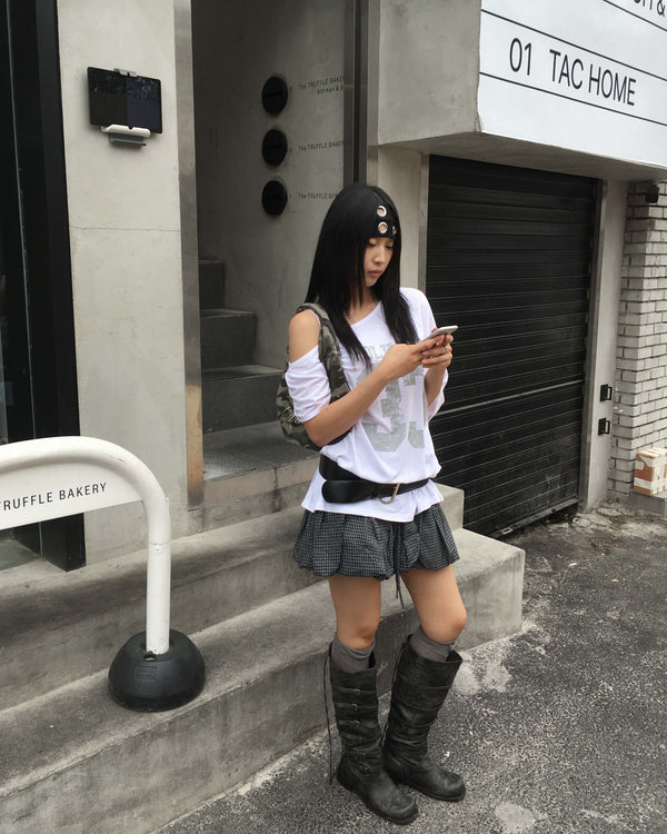 チェックバルーンスカート