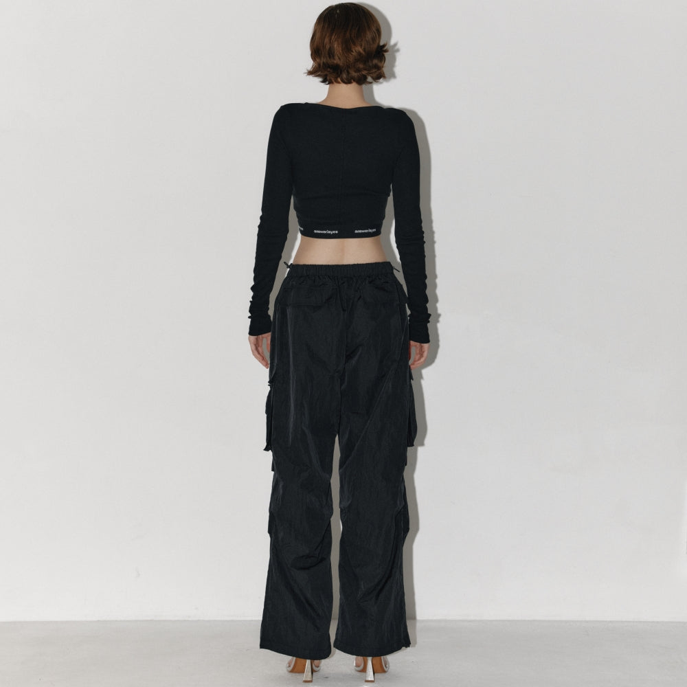 Triple string pants Black