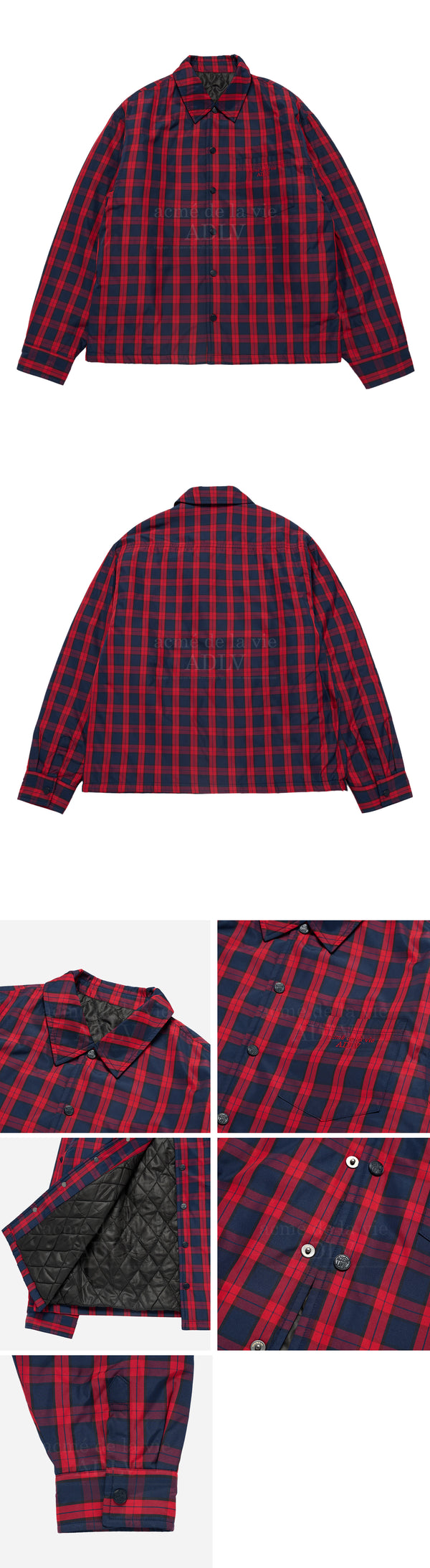 24FW BASIC LOGO CHECK QUILTING COACH JACKET RED