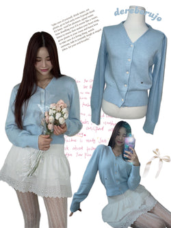 Pastel spring knit cardigan