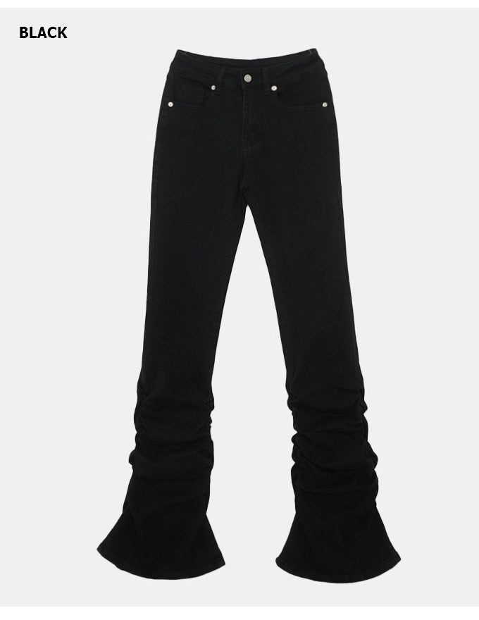 Wrinkle Slim Spandex Boots-cut Pants