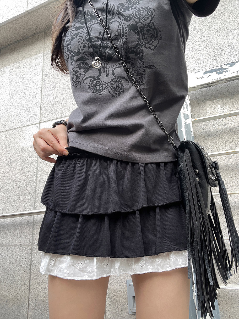 Minky Mini Cancan Lace Frill Skirt