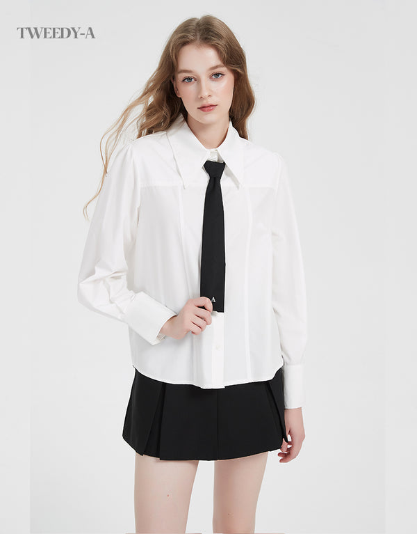 Basic Oxford Tie Shirt WHITE