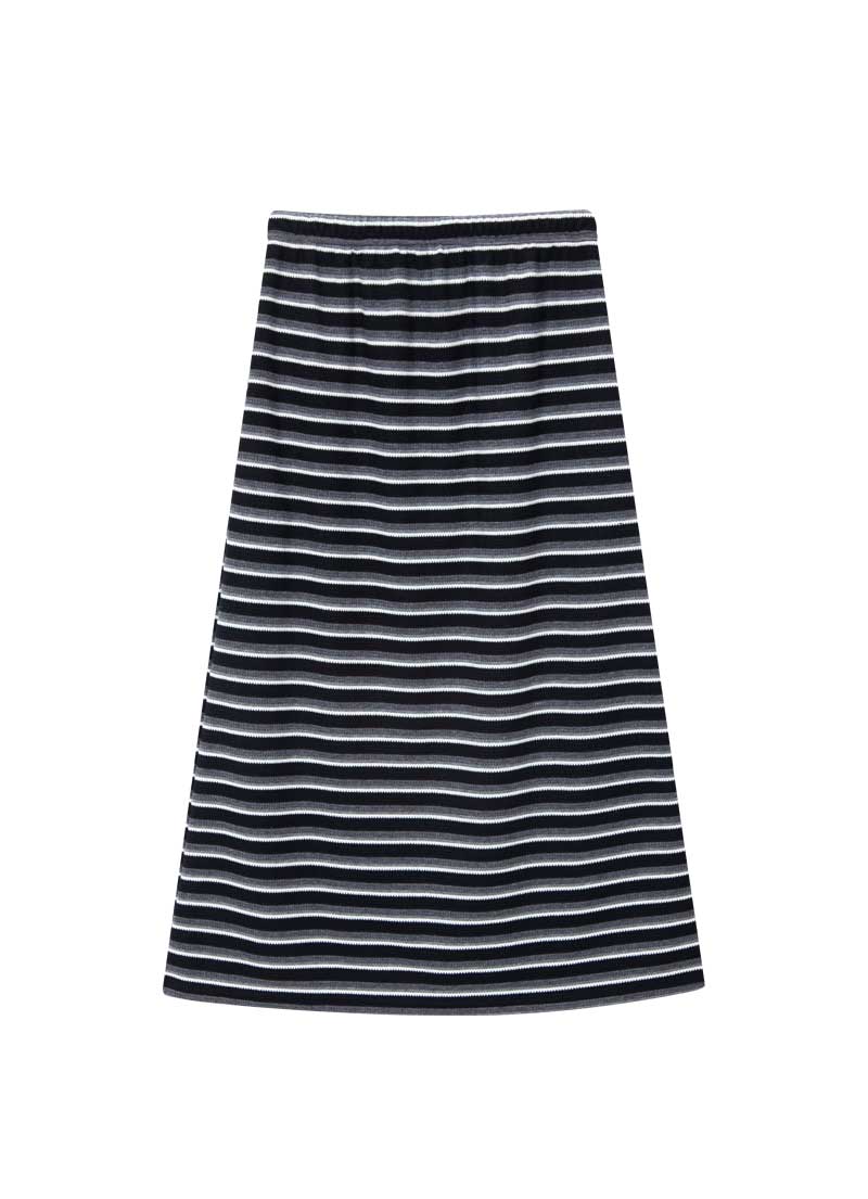 POLA STRIPE SKIRT / BLACK