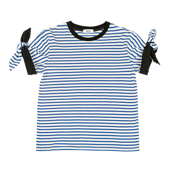 Stripe knot t-shirt (COBALT BLUE)