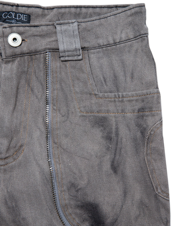 WAVE DIRT GREY DYED DENIM PANTS