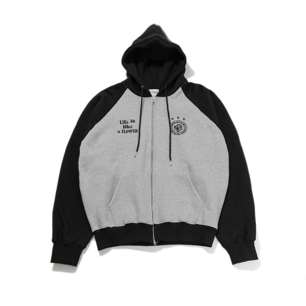 LLF UNIFORM RAGLAN ZIP UP HOOD(BLACK)