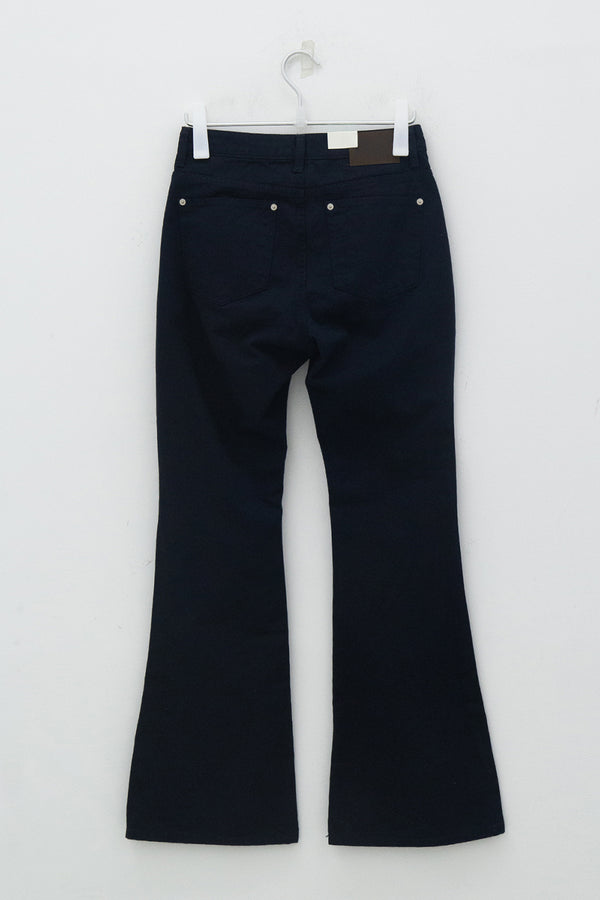 リベットロングブーツカット (Navy)