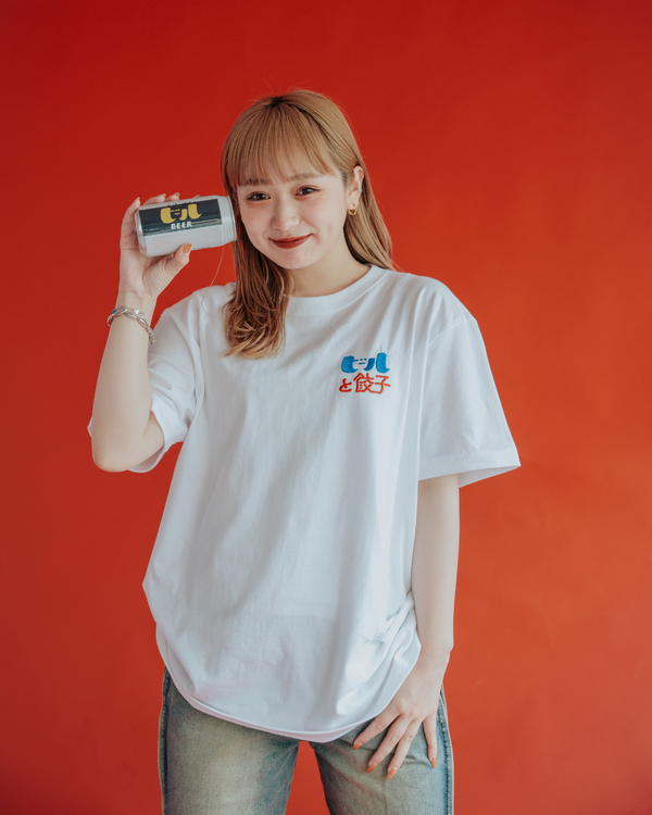 ふくだビールと餃子刺繍Tshirt