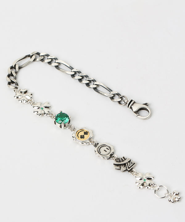 Clover smile cubic bracelet (925 silver)