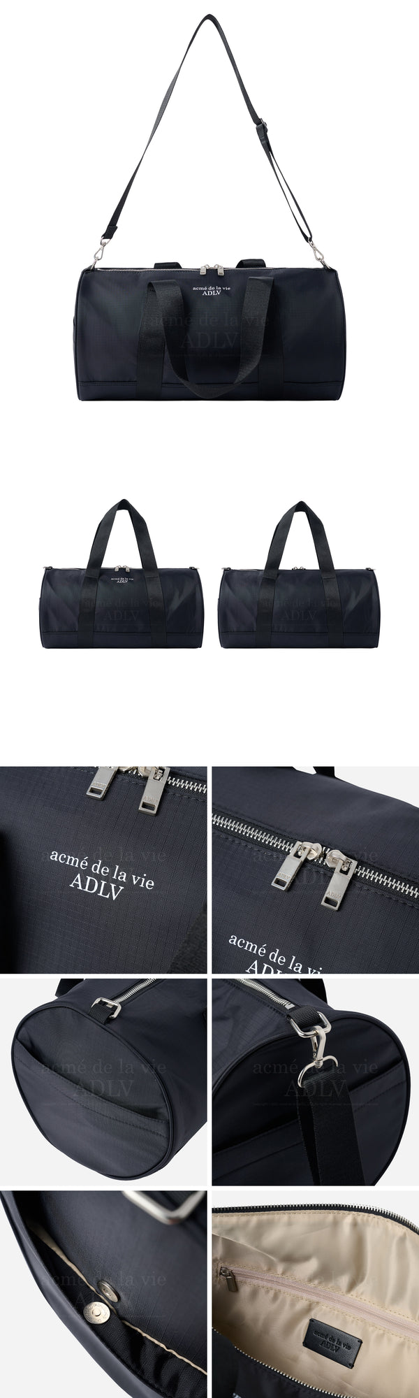 [24SS] BASIC LOGO RIPSTOP TWO-WAY DUFFEL BAG BLACK