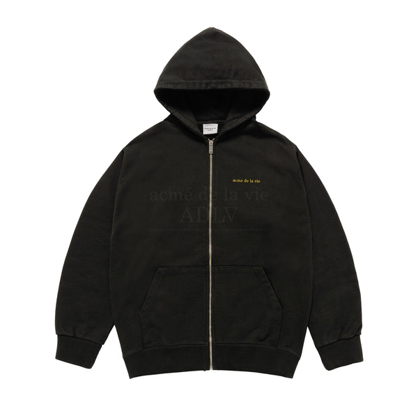 24FW BASIC BIO WASHING HOODIE ZIP UP BLACK