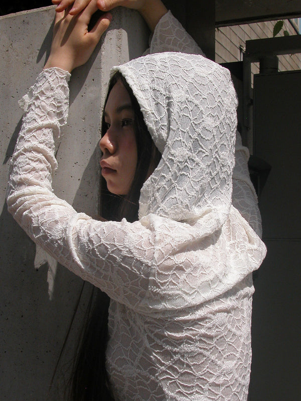 SPIDER LACE HOODIE TOP