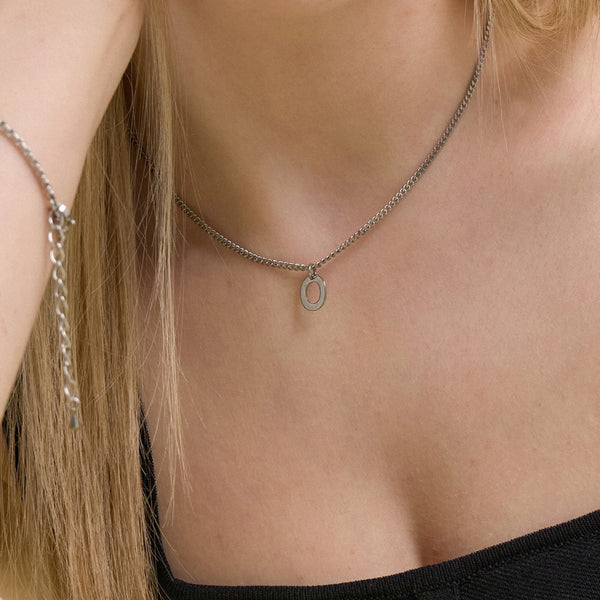 Simple Mini Coin Necklace Surgical Steel Chain