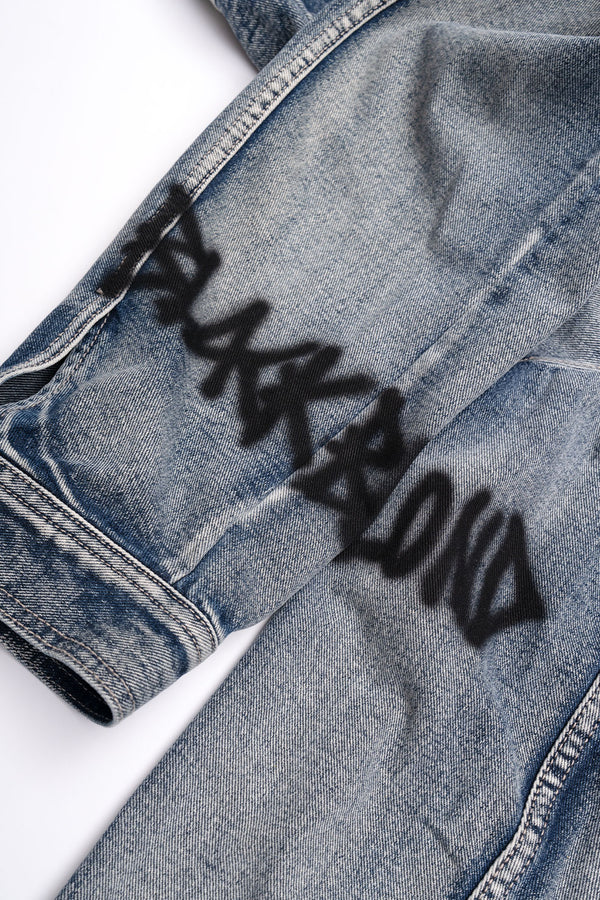 BBD Graffiti Metal Logo Denim Jacket (Smoke Blue)