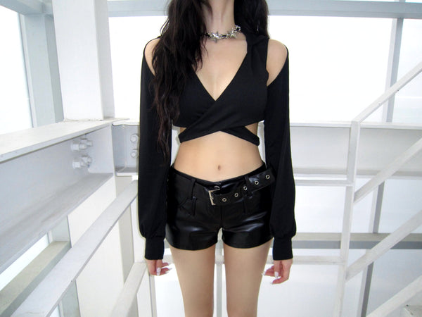 Leather belt hot pants