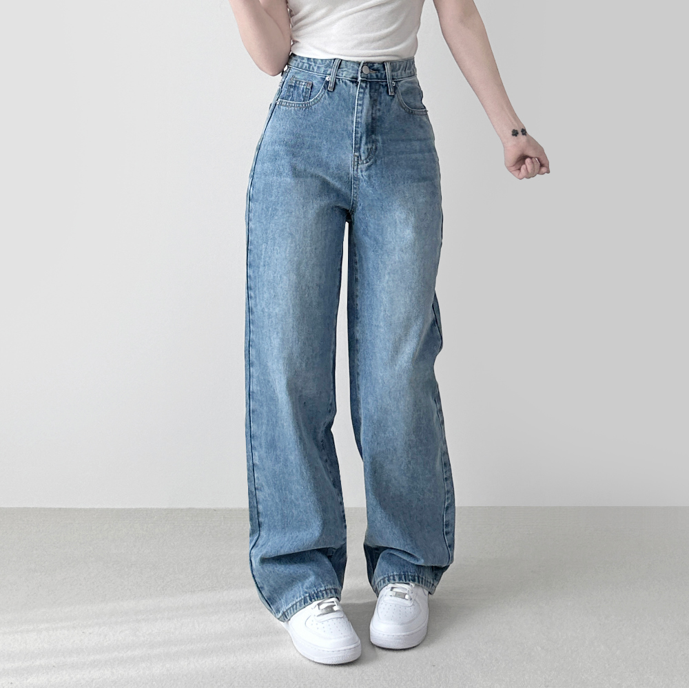 If denim wide pants