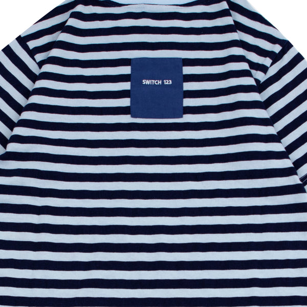 STANDARD Indigo Stripe SHORT-SLEEVE T-SHIRT (UNISEX)_SYS7TS11NV