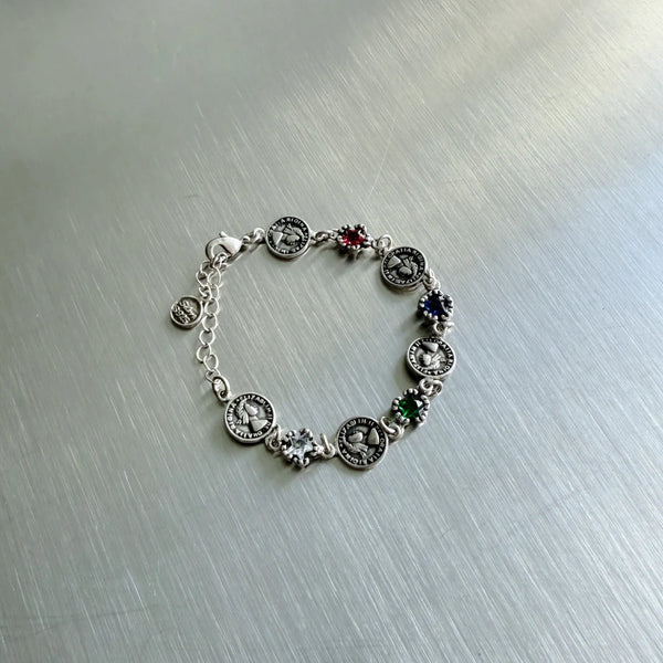 ローマンコインジェムストーンブレスレット